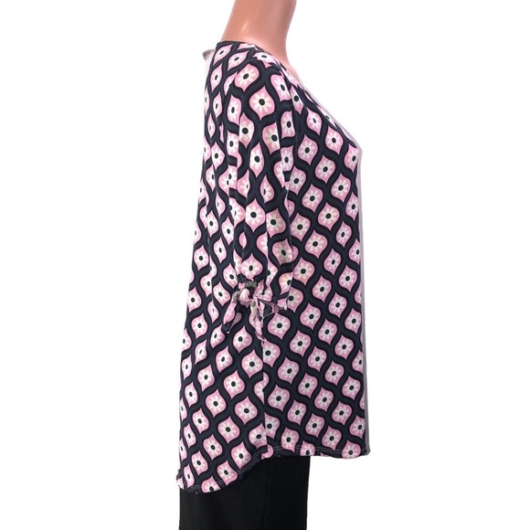 NWT NEW West Loop Shirt Size L Pink White Floral Print Ruffle Sleeve Soft Tunic - Picture 3 of 9